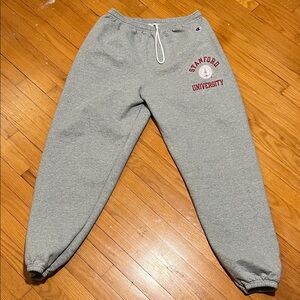 Champion Men’s Stanford Gray Joggers with Red Print 2XL